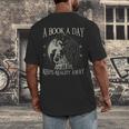 Fantasy Book Club Dragon Reader Book A Day Keep Reality Away Men's Back Print T-Shirt