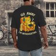 Go Away I'm Introverting Cat Coffee Headphones Men's Back Print T-Shirt Go Away I'm Introverting Cat Coffee Headphones Men's Back Print T-Shirt