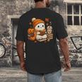 Halloween Ghost Reading Book Lovers Coffee Girl Women Men's Back Print T-Shirt