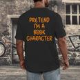 Halloween Pretend I'm Book Character Costume Lazy Adult Kids Men's Back Print T-Shirt