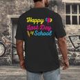 Happy Last Day Of School Graduation Teacher Students T-Shirt Men's Back Print T-Shirt