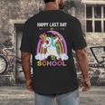 Happy Last Days Of School Graduation Class 2022 Unicorn Girl Men's Back Print T-Shirt