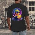 Humor Rubber Duck Reading Book Men's Back Print T-Shirt