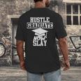 Hustle Graduate Now Slay MBA PhD Graduation Party Men's Back Print T-Shirt