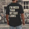 I'm Nicer Than My Face Looks Introverted Introverts Men's Back Print T-Shirt I'm Nicer Than My Face Looks Introverted Introverts Men's Back Print T-Shirt