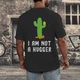 I'm Not A Hugger Cactus Not a Hugger Introvert Cute Men's Back Print T-Shirt