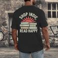 Independent Bookstore Fans Shop Local Literary Community Men's Back Print T-Shirt Independent Bookstore Fans Shop Local Literary Community Men's Back Print T-Shirt