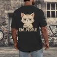 Introvert Anime Cat Ew People Men's Back Print T-Shirt