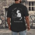 Introvert Cat With Coffee On Computer Antisocial Emo Goth Men's Back Print T-Shirt Introvert Cat With Coffee On Computer Antisocial Emo Goth Men's Back Print T-Shirt