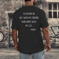 Introvert Cat Lover Quote Humor Social Introversion Men's Back Print T-Shirt Introvert Cat Lover Quote Humor Social Introversion Men's Back Print T-Shirt