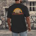 Introvert Me Happy Retro Sunset Capybara Tee Men's Back Print T-Shirt