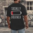 Introvert Socially Drained Battery Men's Back Print T-Shirt