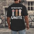 Introvert Unite Kitty Paws Raise Introverted Gathering Men's Back Print T-Shirt Introvert Unite Kitty Paws Raise Introverted Gathering Men's Back Print T-Shirt