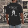 Introvert But Willing To Talk About Yorkies Men's Back Print T-Shirt