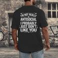Introverted I'm Not Really Antisocial I Probably Men's Back Print T-Shirt