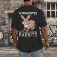 Introverted Rabbits Bunny Lover Rabbit Introvert Men's Back Print T-Shirt