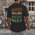Introverted But Willing To Discuss Bees Animal Meme Men's Back Print T-Shirt Introverted But Willing To Discuss Bees Animal Meme Men's Back Print T-Shirt