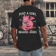 Just A Girl Who Loves Dragons And Books Dragon Reading Lover Men's Back Print T-Shirt