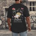 Just One More Chapter I Read Past My Bedtime Cat Book Lover Men's Back Print T-Shirt