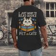 I Just Want To Read Books And Pet Cats Introvert Men's Back Print T-Shirt