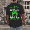 Kids 1st Grade Level Unlocked Back To School Gamer Graduation Men's Back Print T-Shirt