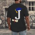 Kids Initial J Letter For Boys Preschool Graduation Kindergarten Men's Back Print T-Shirt