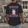 Kids Kindergarten Graduate Unicorn Graduation Men's Back Print T-Shirt
