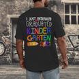 Kids Kindergarten Graduation Class Of 2021 Shirt I Just Graduated Men's Back Print T-Shirt