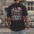 Kids Little Miss Pre-K Grad 2025 Preschool Girls Prek Graduation Men's Back Print T-Shirt