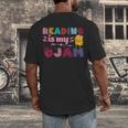 Kids Reading Book Lover Reading Is My Jam Men's Back Print T-Shirt