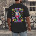 Kindergarten Graduation 2025 Graduate Girls Unicorn 1st Grad Men's Back Print T-Shirt