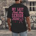 My Last First Day Senior 2026 Coquette Pink Bow Graduation Men's Back Print T-Shirt