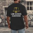 Law School Survivor Humor Law School Graduation Quote Men's Back Print T-Shirt