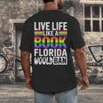 LGBTQ Quote Live Life Like A Banned Rainbow Book Men's Back Print T-Shirt