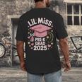 Little Miss Pre-K Grad 2025 Preschool Graduation Girls Kids Men's Back Print T-Shirt