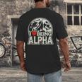 I Love Being Alpha Moonlit Wolf Meme Alpha Introvert Men's Back Print T-Shirt I Love Being Alpha Moonlit Wolf Meme Alpha Introvert Men's Back Print T-Shirt