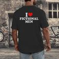 I Love Heart Fictional Men Simple Cute Books Reading Men's Back Print T-Shirt