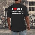 I Love My Introvert Brothers I Heart My Introvert Brothers Men's Back Print T-Shirt I Love My Introvert Brothers I Heart My Introvert Brothers Men's Back Print T-Shirt