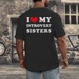 I Love My Introvert Sisters I Heart My Introvert Sisters Men's Back Print T-Shirt I Love My Introvert Sisters I Heart My Introvert Sisters Men's Back Print T-Shirt