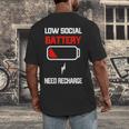 Low Social Battery Need Recharge Introvert Self-Care Men's Back Print T-Shirt Low Social Battery Need Recharge Introvert Self-Care Men's Back Print T-Shirt