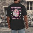 Middle School Level Complete Gaming Graduation Anime Girl Men's Back Print T-Shirt