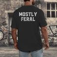 Mostly Feral Introvert Sarcastic Men's Back Print T-Shirt