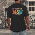MSW Est 2025 Graduation School Social Worker Shirt Master Men's Back Print T-Shirt