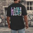 I Like Music More Than People Introvert Musician Retro Men's Back Print T-Shirt I Like Music More Than People Introvert Musician Retro Men's Back Print T-Shirt