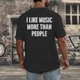 I Like Music More Than People For Introverts Men's Back Print T-Shirt