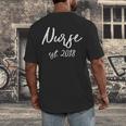 NURSE EST 2018 New Nursing School Graduation Shirt Men's Back Print T-Shirt