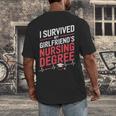 Nurse Graduation I Survived My Girlfriends Nursing Degree Men's Back Print T-Shirt