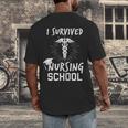 Nursing School Graduation Shirt I Survived RN Gift Men's Back Print T-Shirt