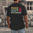 Peace Out 6th Grade Graduation Last Day Of School Men's Back Print T-Shirt