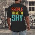 People Think I'm Shy I Introvert Men's Back Print T-Shirt